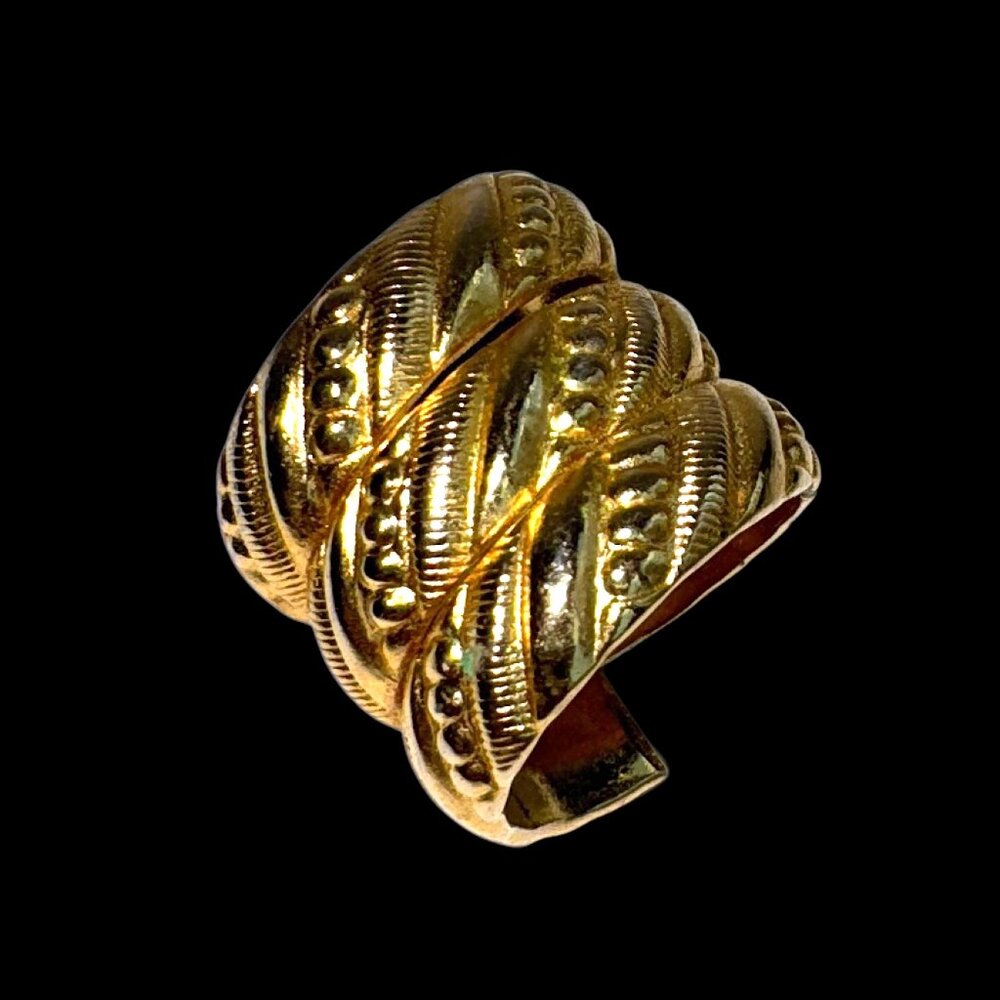Gold Tone Wrap around Finger Ring Costume Jewelry size 6.5